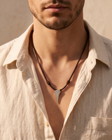 Signature Gold  Leather Brown/ Gold Necklace for Men
