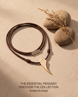 Signature Gold  Leather Brown/ Gold Necklace for Men