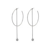 Runway Silver Long Pendulum  Earring