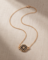 Signature Flower Onyx Gold Necklace