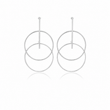Two Silver Circle Bar  Earrings