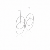 Two Silver Circle Bar  Earrings