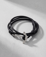 Anchor Black/Silver Bracelet for Men
