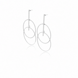 Two Silver Circle Bar  Earrings