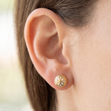 Signature Flower Sphere Mother Pearl Small Earrings