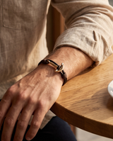 Anchor Brown/Gold Bracelet for Men