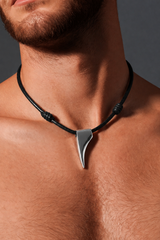 Signature Black Leather Necklace for Men