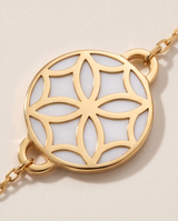 Signature Flower Mother Pearl Gold Necklace