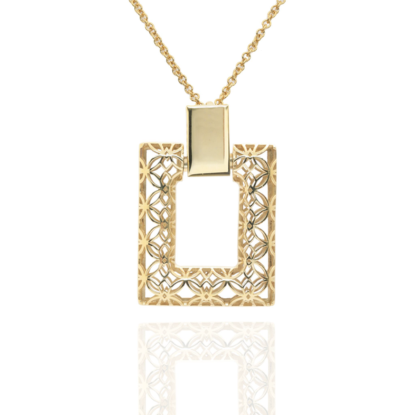 Signature Gold Rectangle Necklace - Georgina Jewelry