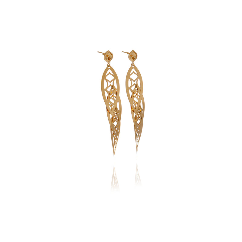 Three Leaf Chandelier Line Earring - Georgina Jewelry