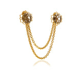 ERA Double Chain Crystal Men's Brooch - Georgina Jewelry