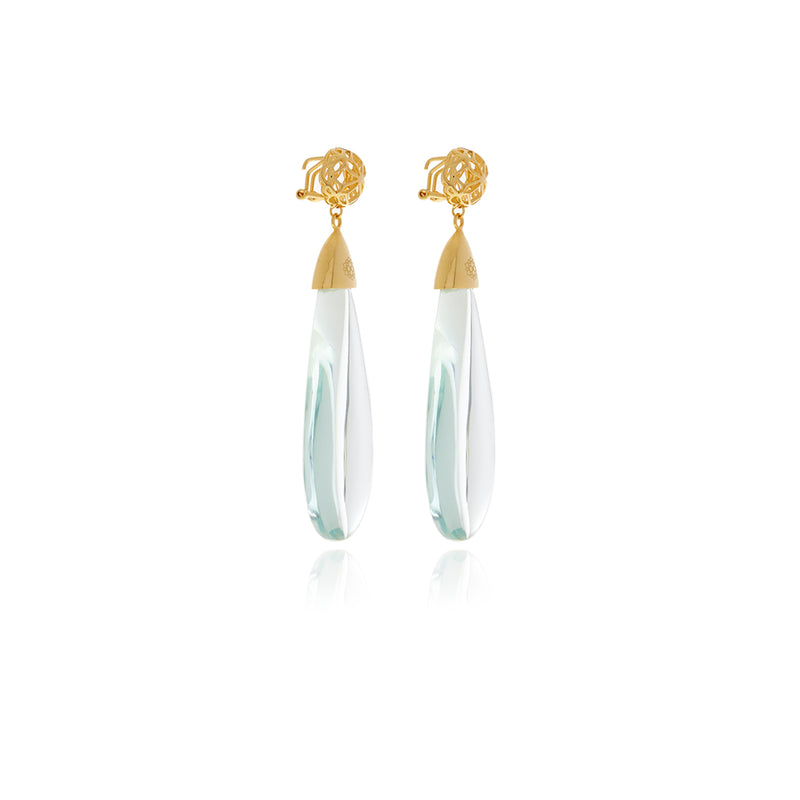 Signature Gold Drop Crystal Earrings - Georgina Jewelry