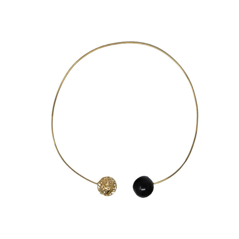 Gold Sphere Resin Choker Necklace - Georgina Jewelry