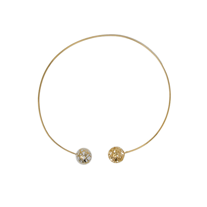 Gold Sphere Resin Choker Necklace