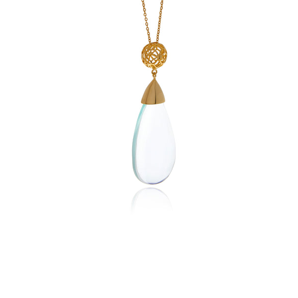 Signature Gold  Drop Crystal Necklace - Georgina Jewelry