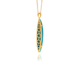 Signature  Feather Onyx Pendant - Georgina Jewelry
