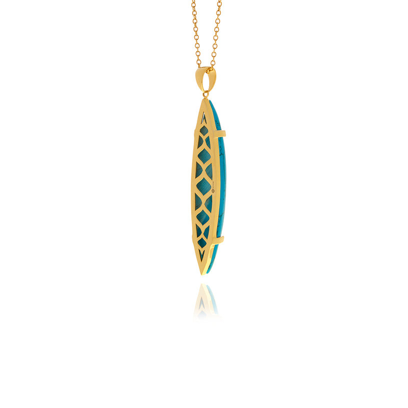 Signature  Feather Onyx Pendant - Georgina Jewelry