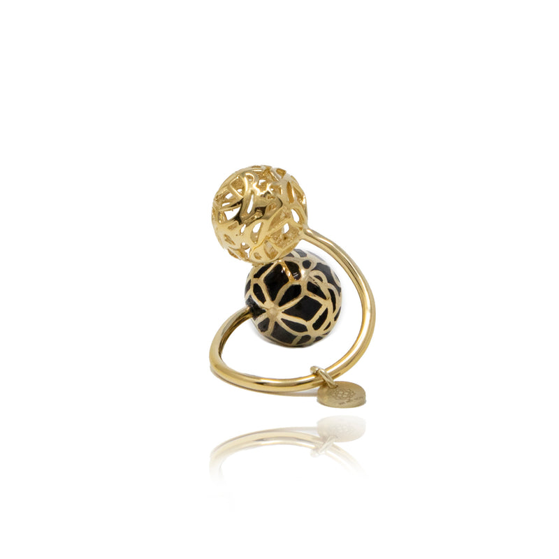 Gold Signature Sphere Resin Ring
