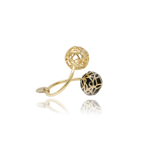 Gold Signature Sphere Resin Ring - Georgina Jewelry
