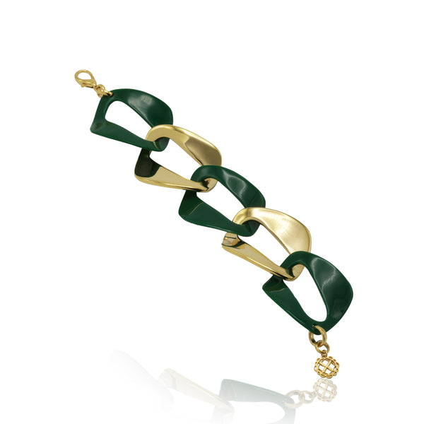 Signature Resin  Gold Link Bracelet - Georgina Jewelry