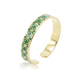 Signature Gold  Green Emerald  Resin Bracelet