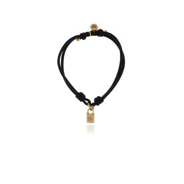 Signature Gold Lock Elastic Bracelet - Georgina Jewelry