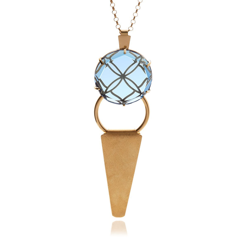 Releve Runway Round Crystal Triangle Pendant - Georgina Jewelry