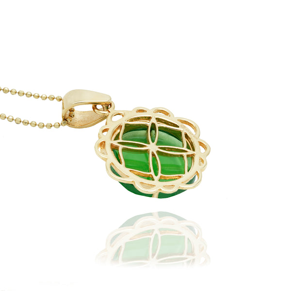 Signature Flower  Emerald Crystal Necklace - Georgina Jewelry