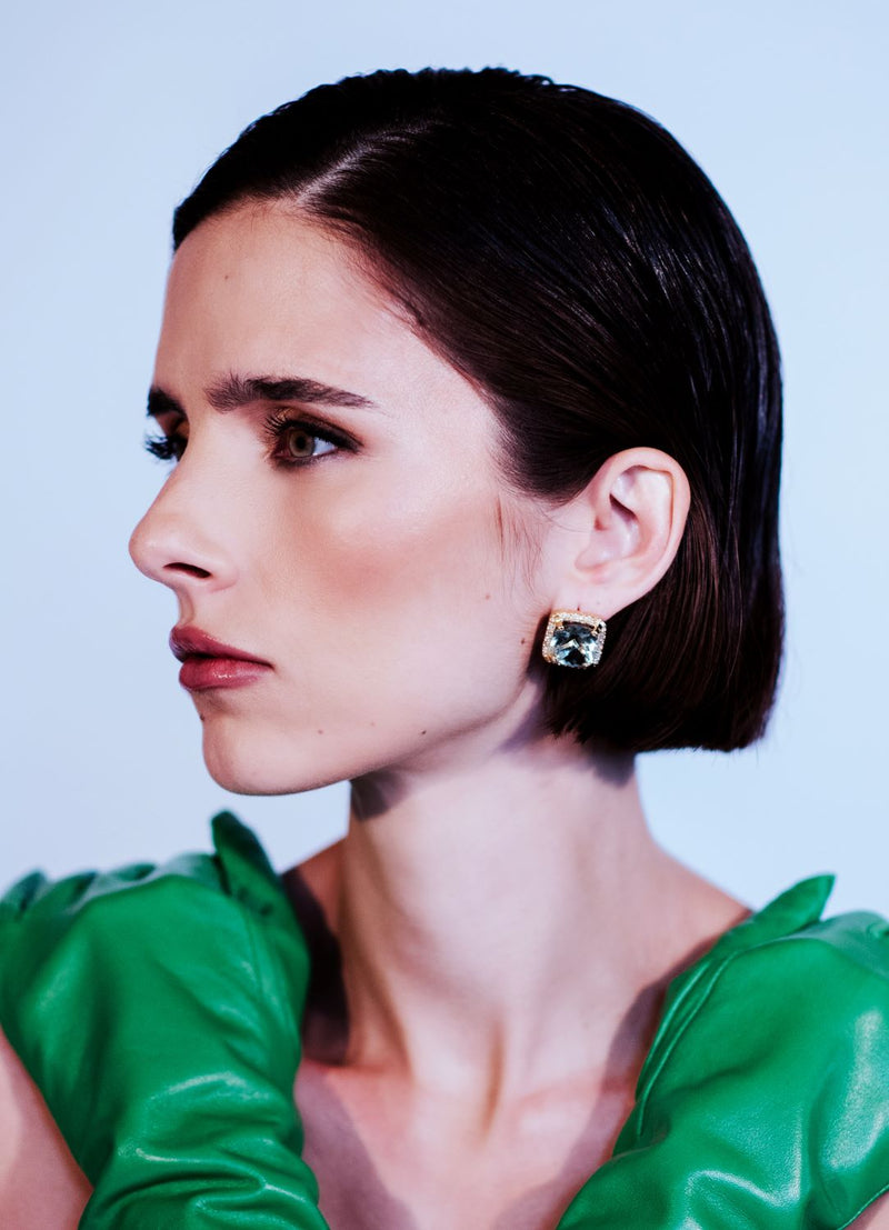 Luxe Gold  Amethyst  Earrings - Georgina Jewelry