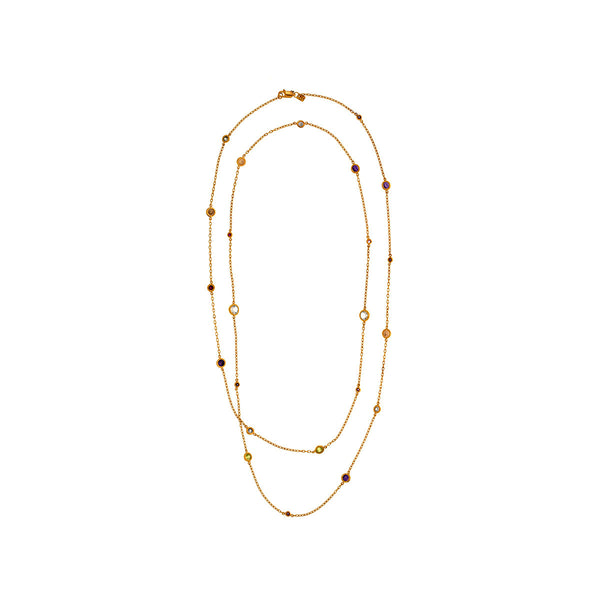 Luxe Gemstones Long Necklace - Georgina Jewelry