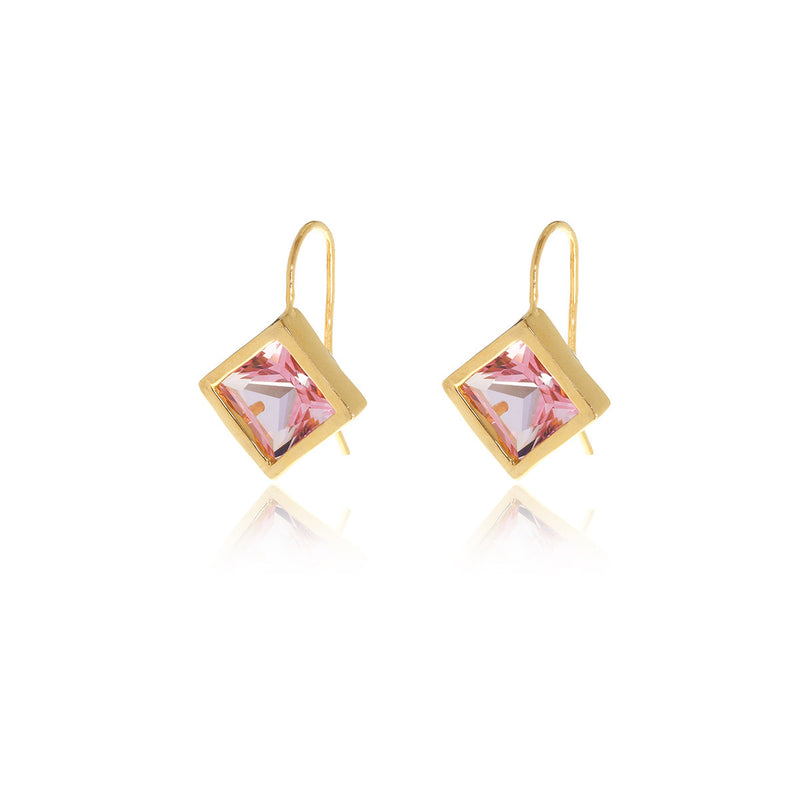 Luxe Gold Square Hook Earrings - Georgina Jewelry