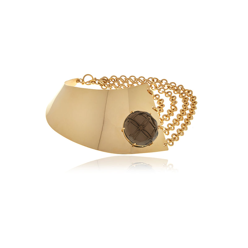 Gold Runway Button Chain Necklace - Georgina Jewelry