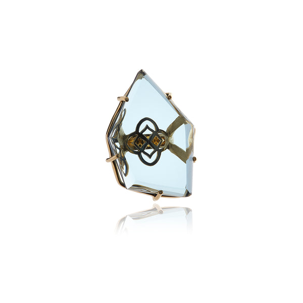 Signature Asymmetric Flower Crystal Ring - Georgina Jewelry