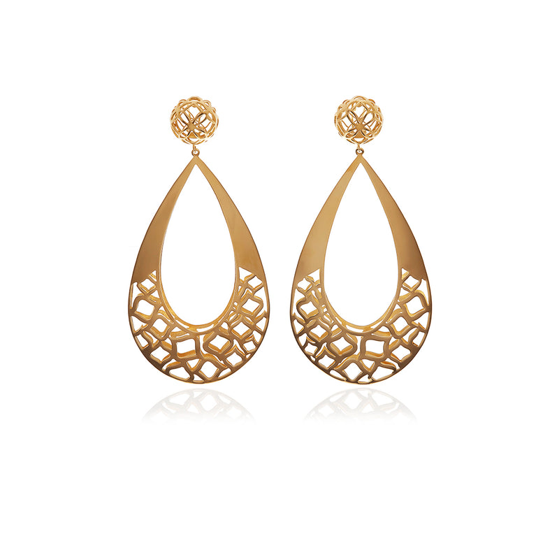 Runway Gold Drop Earrings - Georgina Jewelry