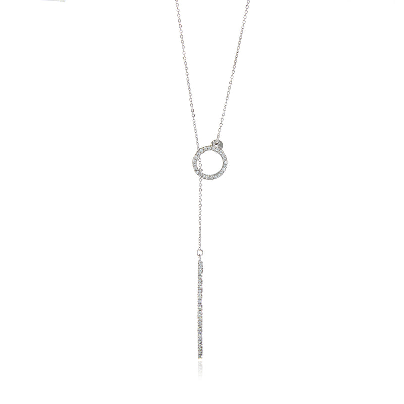 Diamond Bar Chain Long Necklace - Georgina Jewelry