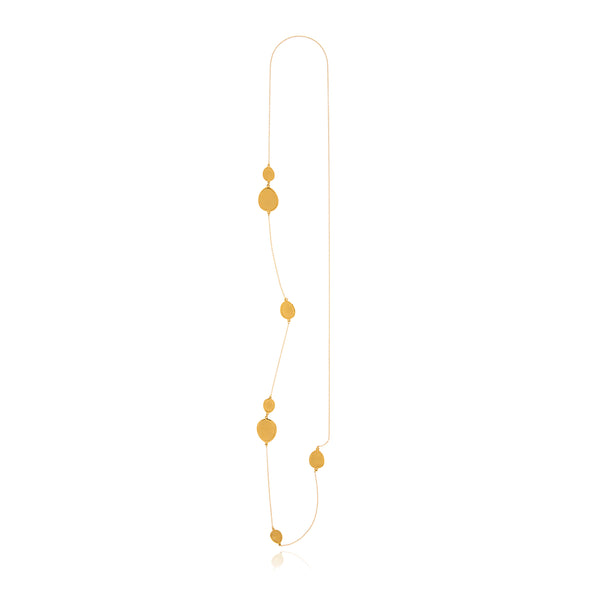 Gold Foil Long Necklace - Georgina Jewelry