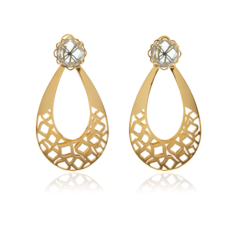 Racines Drop Crystal Earrings - Georgina Jewelry