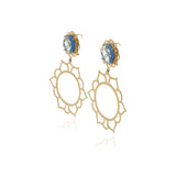 Signature Crystal Gold Flower Earrings - Georgina Jewelry