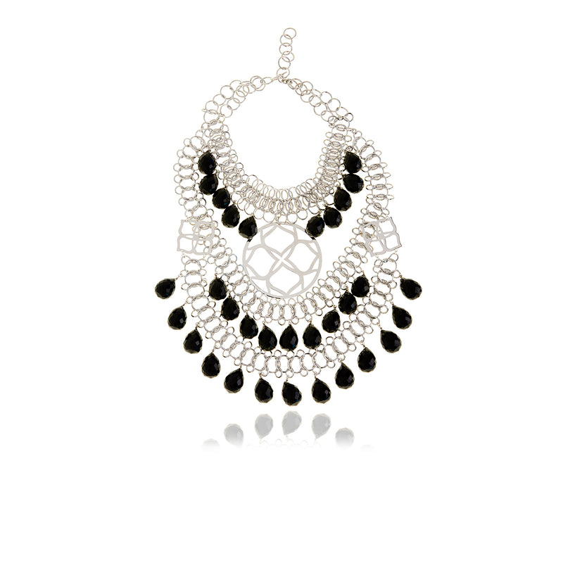 Runway Silver Onyx Signature Necklace - Georgina Jewelry