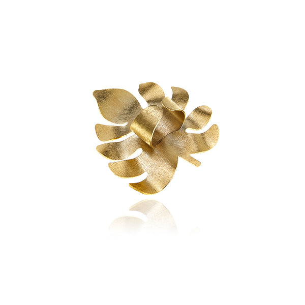 Gold Bold Leaf Ring - Georgina Jewelry