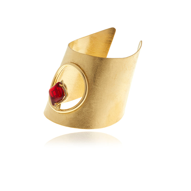 Gold Petal Garnet Bracelet - Georgina Jewelry