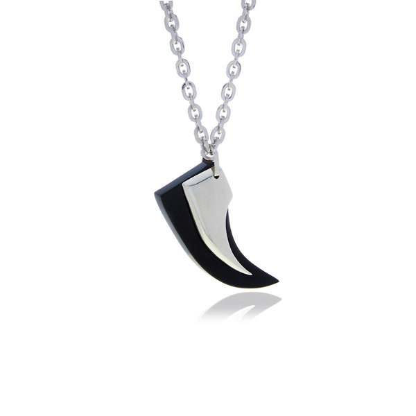 Runway Onyx Silver Horn Necklace - Georgina Jewelry