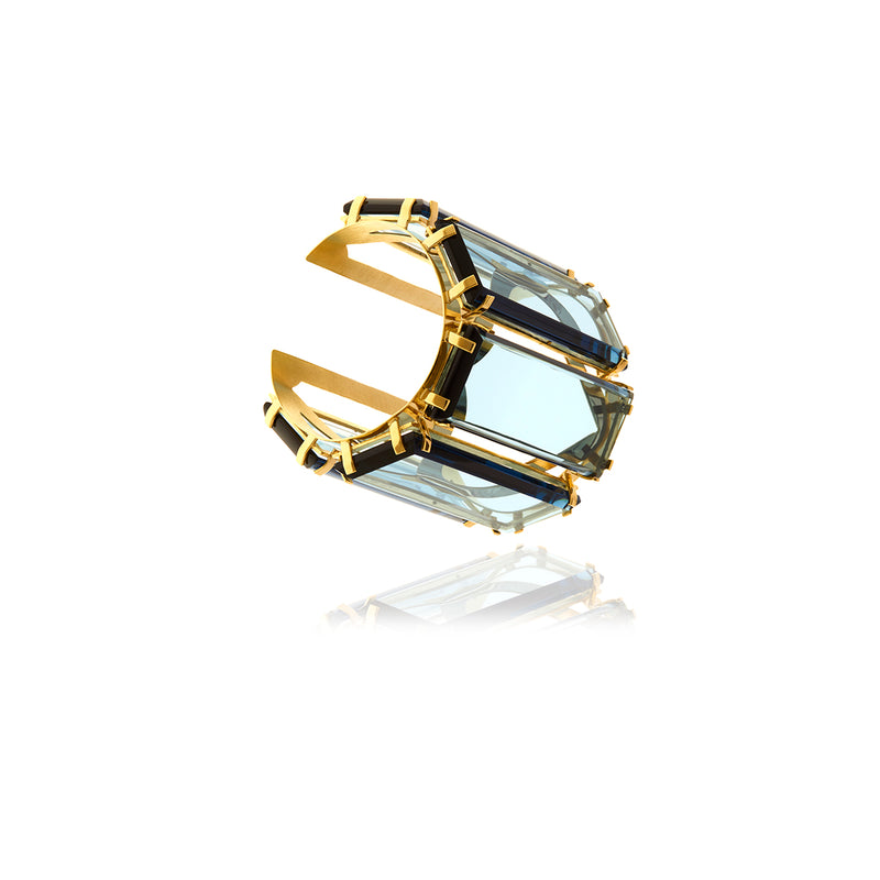Runway Gold  Crystal Cuff - Georgina Jewelry