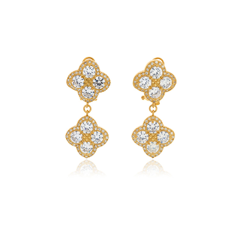 Chandelier Diamond Flower Earrings - Georgina Jewelry