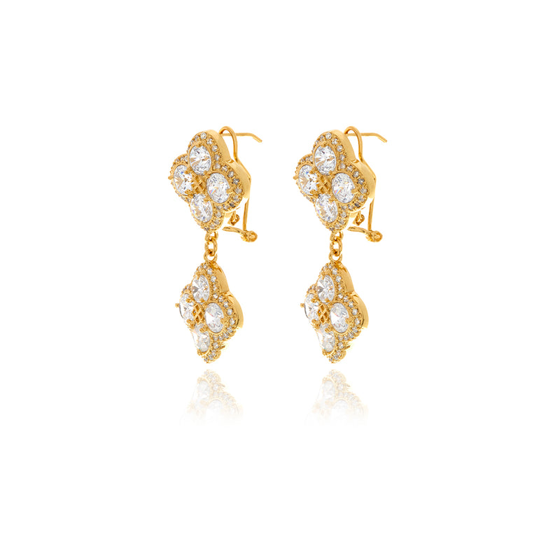 Chandelier Diamond Flower Earrings - Georgina Jewelry
