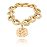 Gold Signature Flower Personalize Zodiac Necklace - Georgina Jewelry