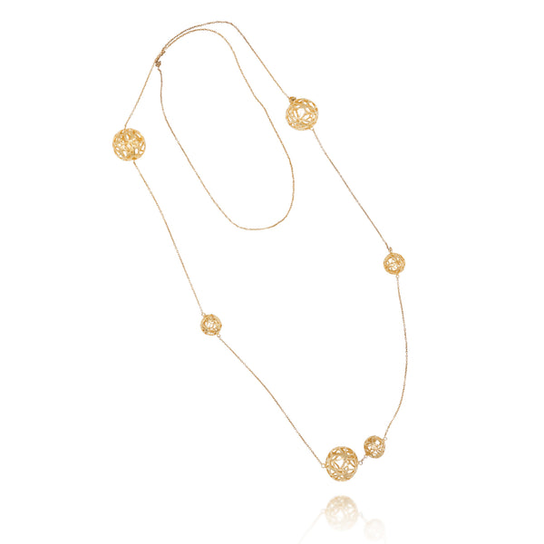 Signature Sphere Long Gold Necklace