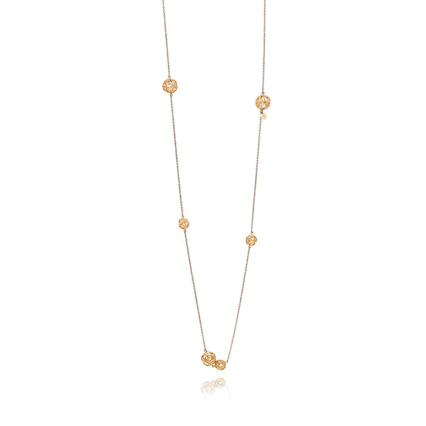 Signature Sphere Long Gold Necklace - Georgina Jewelry