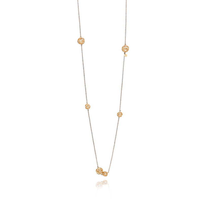Signature Sphere Long Gold Necklace - Georgina Jewelry