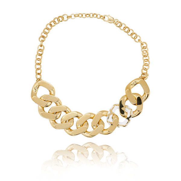 Gold Chain Ceramic Necklace
